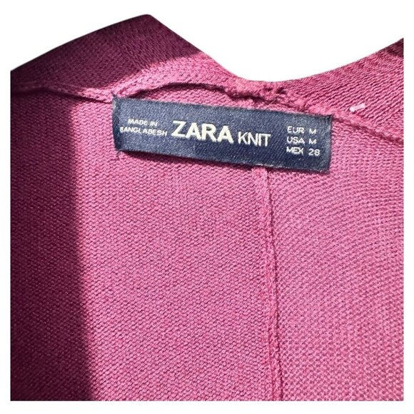 Zara Knit Berry/burgundy viscose nylon light weight sweater - Picture 2 of 3